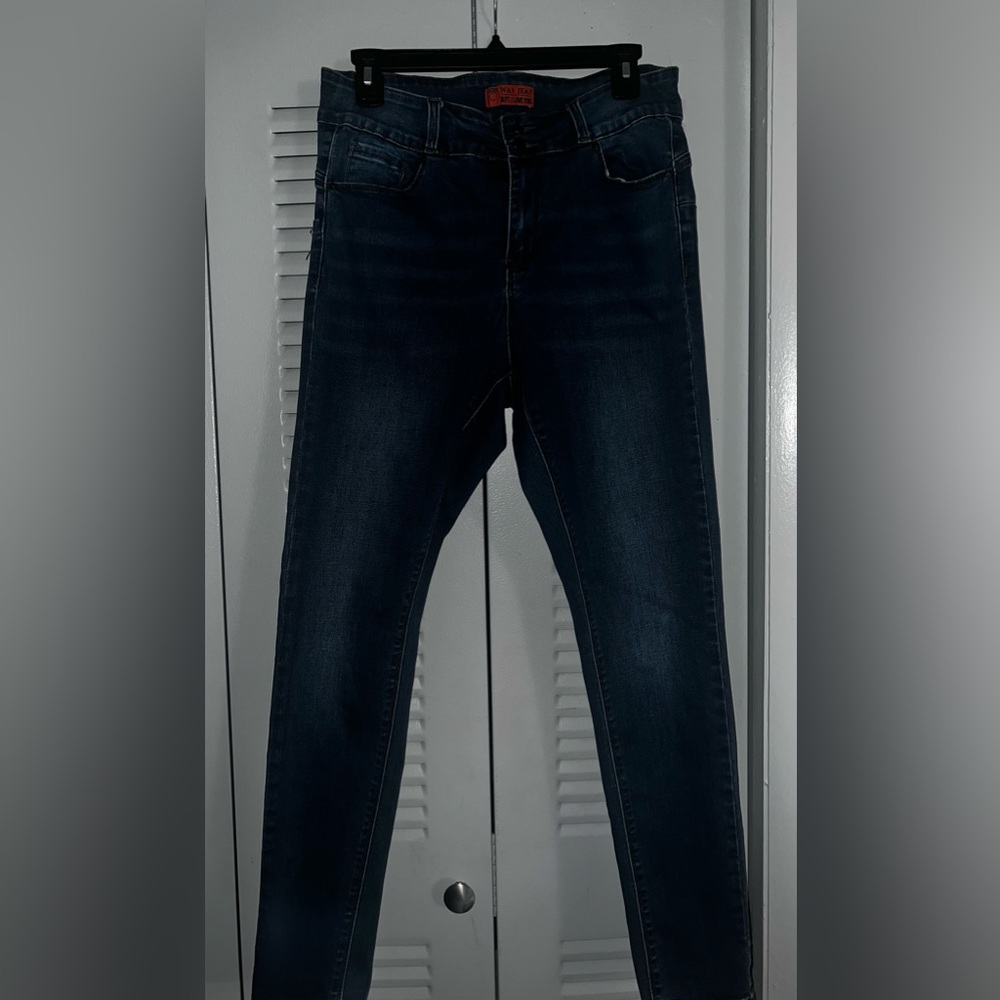 Blue Wax Skinny Jeans